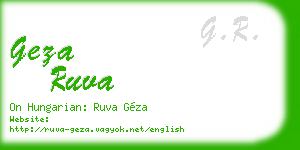 geza ruva business card